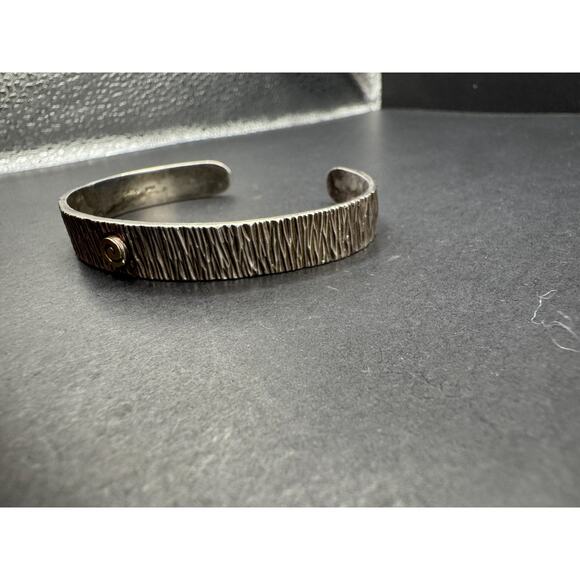 Designer Carolyn Pollak MLP Sterling Silver 925 & 14k Gold Cuff Bracelet 6.75" - Picture 2 of 10